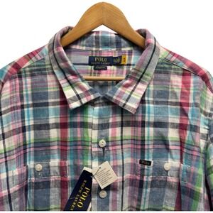Polo Ralph Lauren NEW Men's XXL Classic Fit Multicolor Plaid Double Pocket Shirt